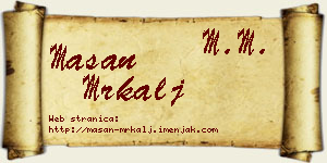 Mašan Mrkalj vizit kartica